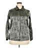 Kathie Lee Metallic Silver Long Sleeve Blouse Size 18 - photo 1