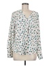 Ann Taylor 100% Polyester Floral Ivory Long Sleeve Blouse Size M - photo 1
