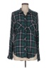 Krazy Kat 100% Viscose Plaid Green Long Sleeve Blouse Size M - photo 1