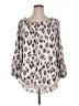 Cato 100% Polyester Animal Print Ivory 3/4 Sleeve Blouse Size XL - photo 1
