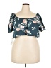 Leith 100% Polyester Teal Short Sleeve Top Size XXL - photo 1