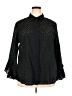 Finley Polka Dots Black Long Sleeve Blouse Size 2X - photo 1