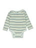 Tea 100% Cotton Stripes Green Long Sleeve Onesie Size 6-9 mo - photo 1