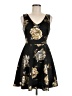 Aqua Floral Black Cocktail Dress Size M - photo 1