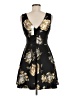 Aqua Floral Black Cocktail Dress Size M - photo 2