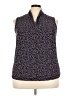 Anne Klein Blue Sleeveless Button-Down Shirt Size 3X - photo 1