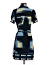 BCBGMAXAZRIA Graphic Blue Casual Dress Size S - photo 2
