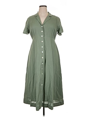 Madewell Crinkle Cotton Button-Front Midi Dress (view 1)