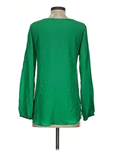 Lavender Brown Long Sleeve Silk Top (view 2)