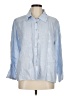 Charlie 100% Linen Blue 3/4 Sleeve Button-Down Shirt Size M - photo 1