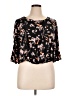 Xhilaration 100% Rayon Black Short Sleeve Blouse Size XL - photo 1