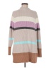 Lands' End 100% Cotton Stripes Tan Turtleneck Sweater Size M - photo 1
