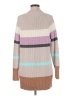 Lands' End 100% Cotton Stripes Tan Turtleneck Sweater Size M - photo 2