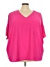 Impressions 100% Polyester Pink Short Sleeve Top Size 3X - photo 1