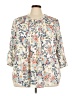 Pale Sky 100% Rayon Floral Ivory 3/4 Sleeve Blouse Size 3X - photo 1