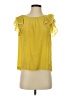 Odille 100% Silk Yellow Short Sleeve Silk Top Size 4 - photo 1
