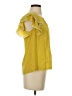 Odille 100% Silk Yellow Short Sleeve Silk Top Size 4 - photo 4