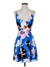 Express 100% Polyester Print Blue Cocktail Dress Size S - photo 1