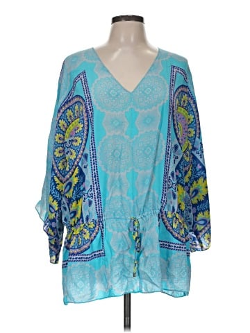 Single 3/4 Sleeve Silk Top (view 1)