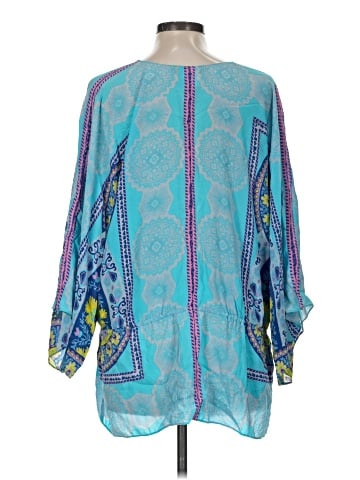Single 3/4 Sleeve Silk Top (view 2)