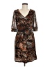Connected Apparel Animal Print Brown Cocktail Dress Size 6 - photo 1