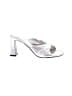 FRAME 100% Leather Metallic Silver Sandals Size EU 38 - photo 1