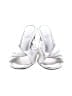 FRAME 100% Leather Metallic Silver Sandals Size EU 38 - photo 2