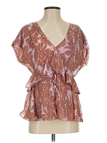 Diane von Furstenberg Short Sleeve Silk Top (view 1)