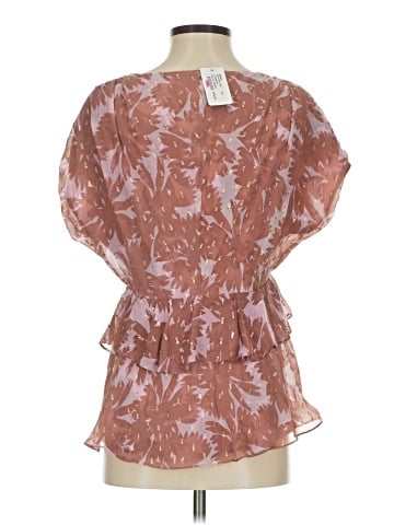 Diane von Furstenberg Short Sleeve Silk Top (view 2)