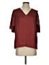 Jigsaw 100% Polyester Burgundy Short Sleeve Blouse Size 4 - photo 1