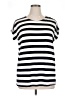 Ellos Stripes Black Short Sleeve Top Size 14 - photo 1