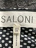 Saloni 100% Silk Houndstooth Silver Long Sleeve Silk Top Size 6 - photo 7