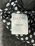 Saloni 100% Silk Houndstooth Silver Long Sleeve Silk Top Size 6 - photo 8