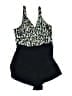 Trimshaper Animal Print Black Two Piece Swimsuit Size 18W - photo 1