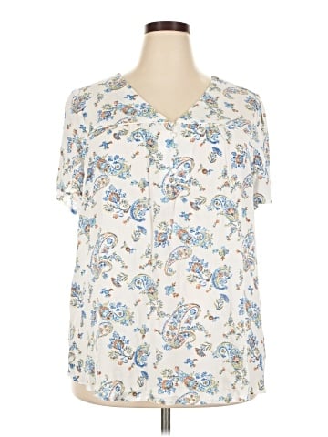 Skies Are Blue Short Sleeve Blouse (view 1)