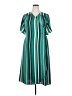 Halogen 100% Polyester Stripes Green Casual Dress Size 2X - photo 1
