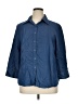 Gianni Blue 3/4 Sleeve Button-Down Shirt Size 16 - photo 1