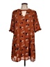 City Triangles 100% Polyester Print Brown Casual Dress Size L - photo 1
