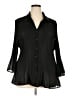Fashion Bug 100% Polyester Black 3/4 Sleeve Blouse Size 3X - photo 1
