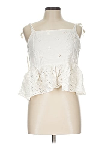 Madewell Rosalie Tie-Strap Top in Geo Eyelet (view 1)