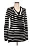 Saint Tropez West 100% Baumwolle Stripes Black Pullover Sweater Size L - photo 1