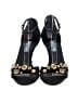 Prada Floral Black Satin Gemstone Sandals Size EU 38 1/2 - photo 2