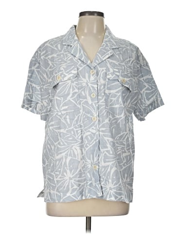Madewell Linen-Blend Camp Shirt in Abstract Flora (view 1)