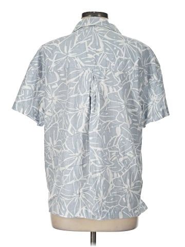 Madewell Linen-Blend Camp Shirt in Abstract Flora (view 2)