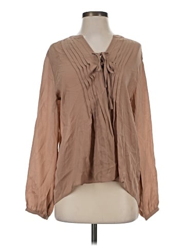 Repeat Cashmere Long Sleeve Silk Top (view 1)