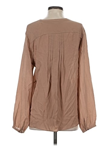 Repeat Cashmere Long Sleeve Silk Top (view 2)