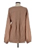 Repeat Cashmere 100% Silk Tan Long Sleeve Silk Top Size S - photo 2