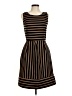 Merona Stripes Brown Casual Dress Size M - photo 1