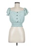 Monteau Teal Short Sleeve Top Size M - photo 1