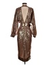 ASOS 100% Polyester Metallic Brown Cocktail Dress Size 2 - photo 2
